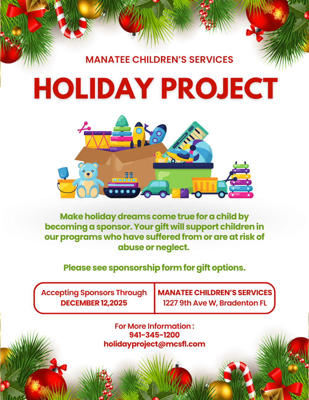 Manatee Child Services Holiday Project 2025